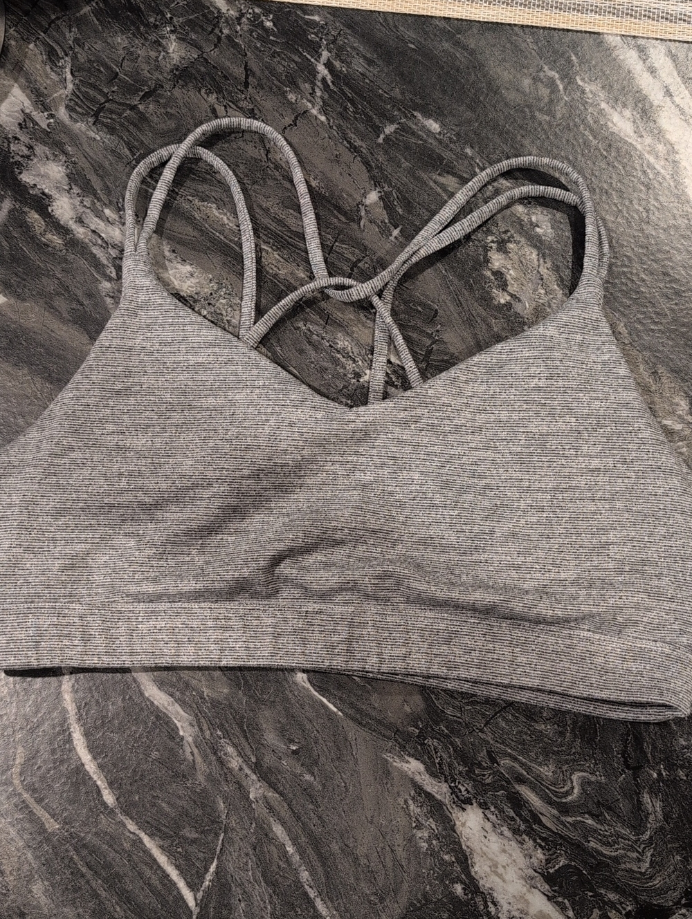 Old Navy Gray Ribbed Double-Strap Sports Bralette